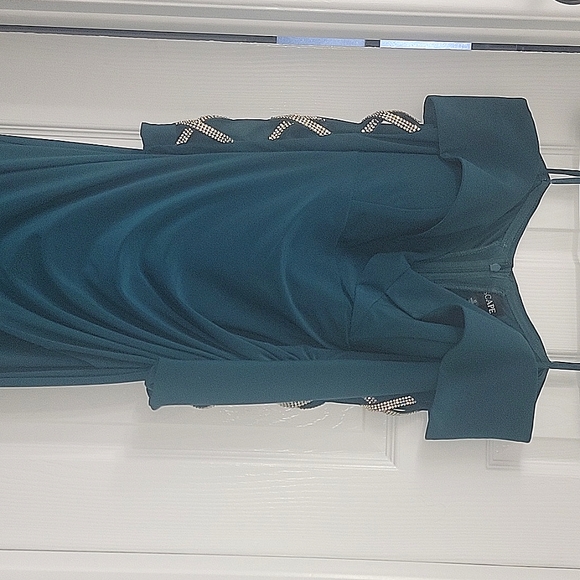 Xscape green satin dress - Picture 1 of 5